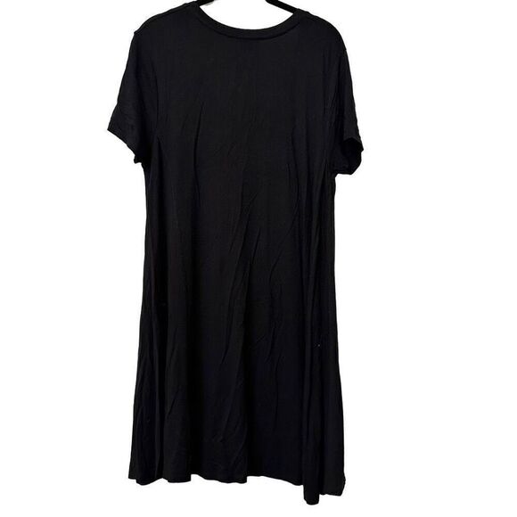 Zara Trafaluc V-neck Short Sleeve Jersey Knit Stretch Tunic Dress Black Large - Picture 2 of 5